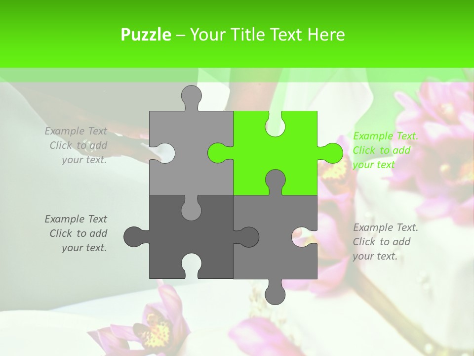 A Bride And Groom Cutting Their Wedding Cake PowerPoint Template