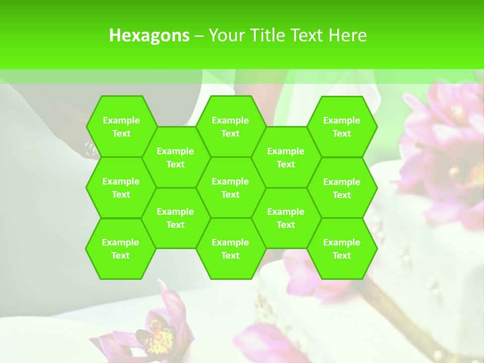 A Bride And Groom Cutting Their Wedding Cake PowerPoint Template