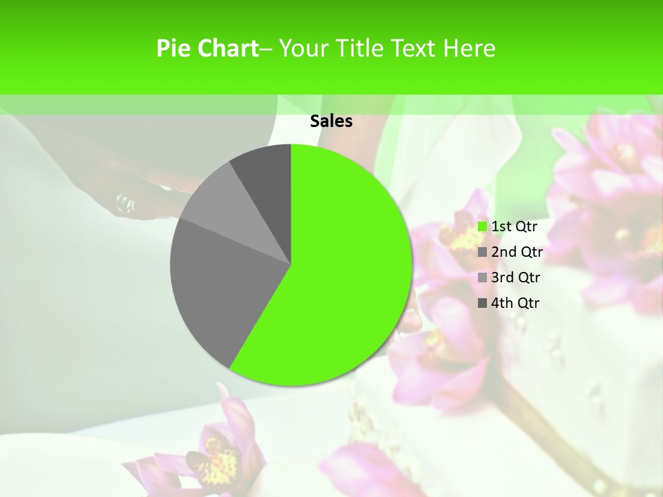 A Bride And Groom Cutting Their Wedding Cake PowerPoint Template