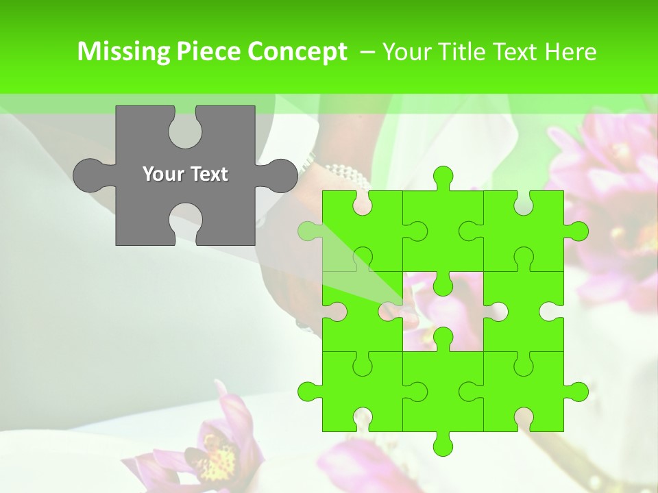 A Bride And Groom Cutting Their Wedding Cake PowerPoint Template