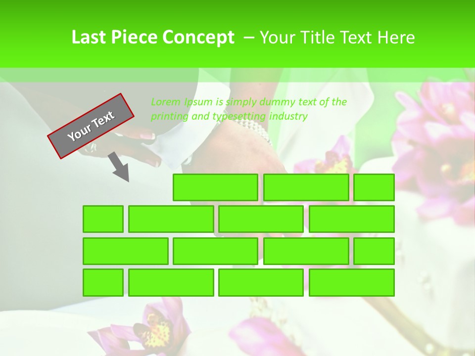 A Bride And Groom Cutting Their Wedding Cake PowerPoint Template