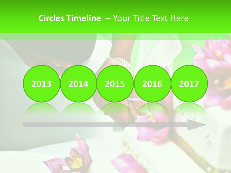 A Bride And Groom Cutting Their Wedding Cake PowerPoint Template