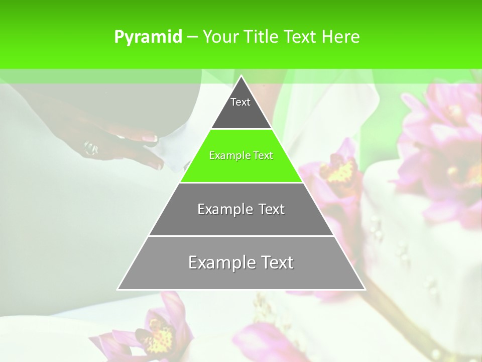 A Bride And Groom Cutting Their Wedding Cake PowerPoint Template