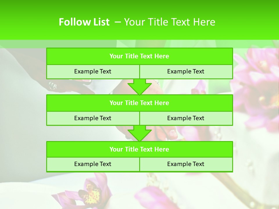 A Bride And Groom Cutting Their Wedding Cake PowerPoint Template