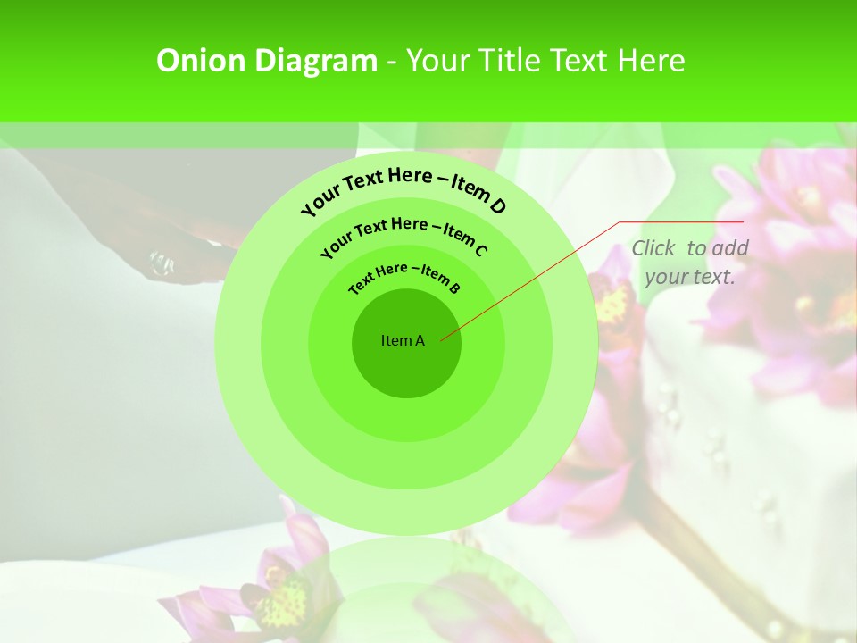 A Bride And Groom Cutting Their Wedding Cake PowerPoint Template