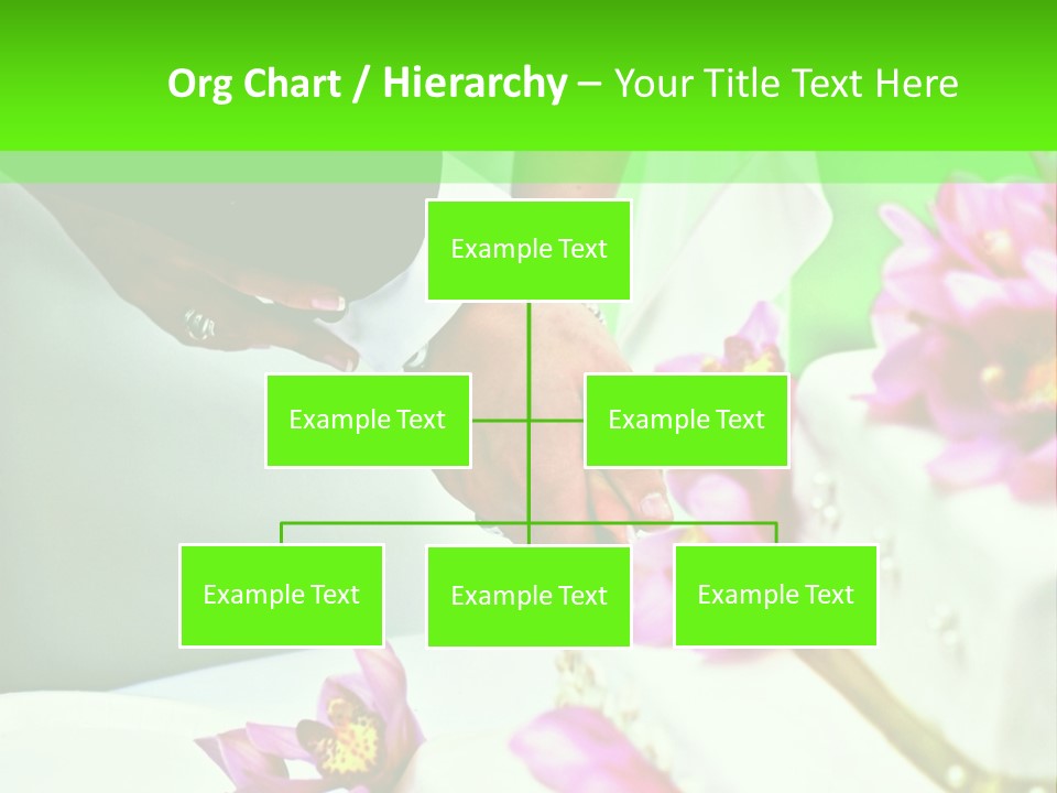 A Bride And Groom Cutting Their Wedding Cake PowerPoint Template