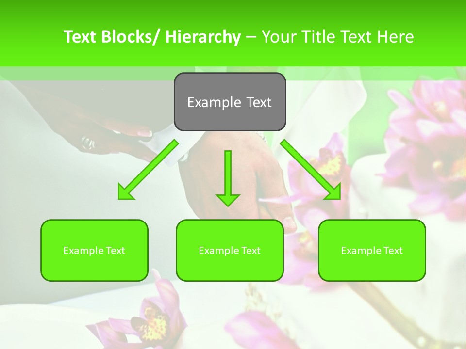 A Bride And Groom Cutting Their Wedding Cake PowerPoint Template