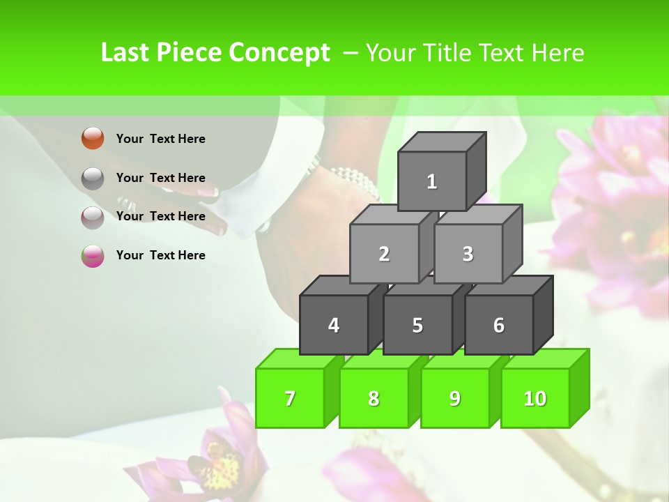A Bride And Groom Cutting Their Wedding Cake PowerPoint Template