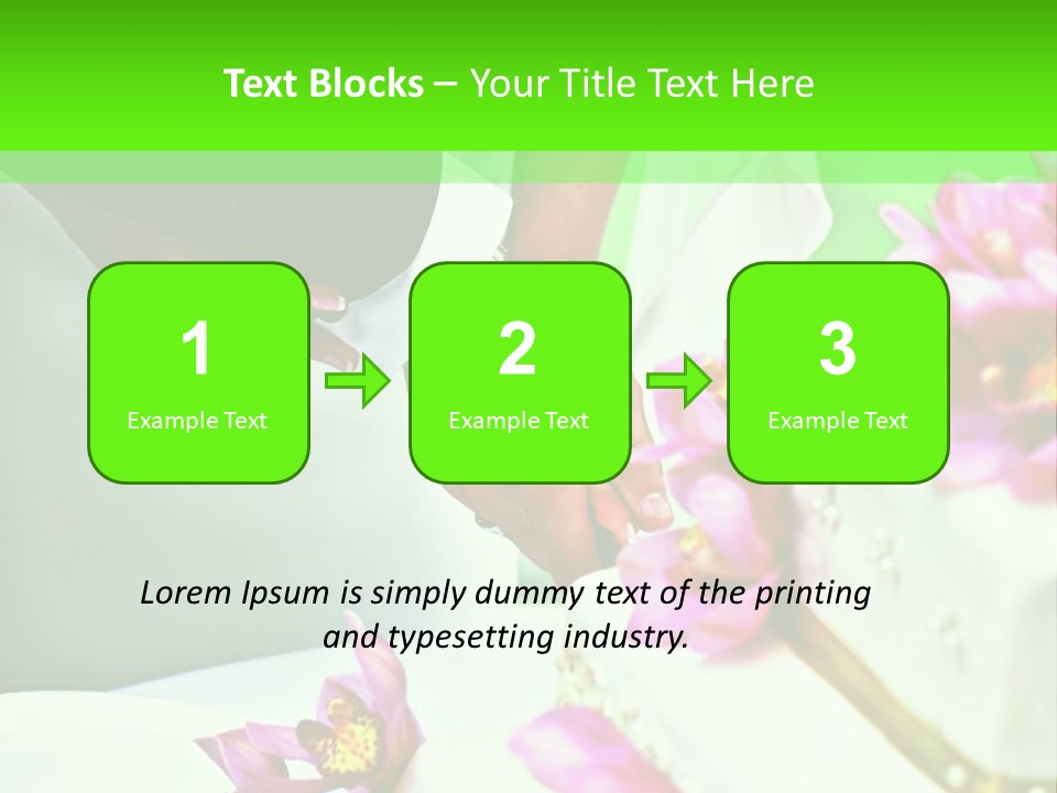 A Bride And Groom Cutting Their Wedding Cake PowerPoint Template