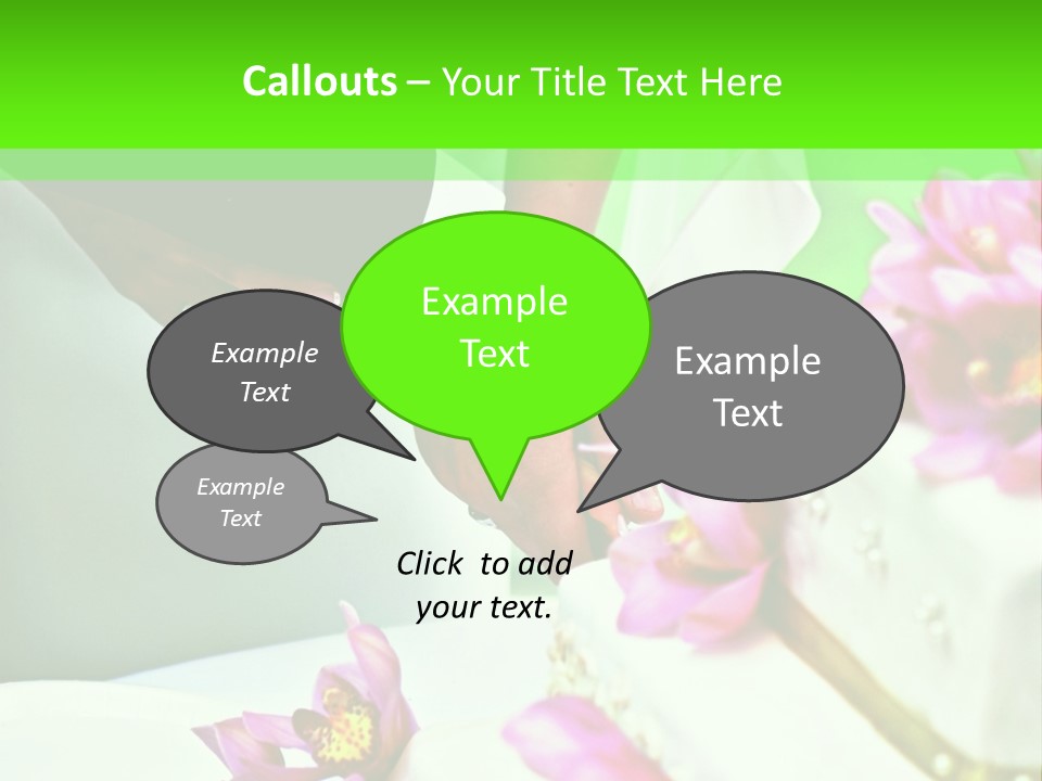 A Bride And Groom Cutting Their Wedding Cake PowerPoint Template