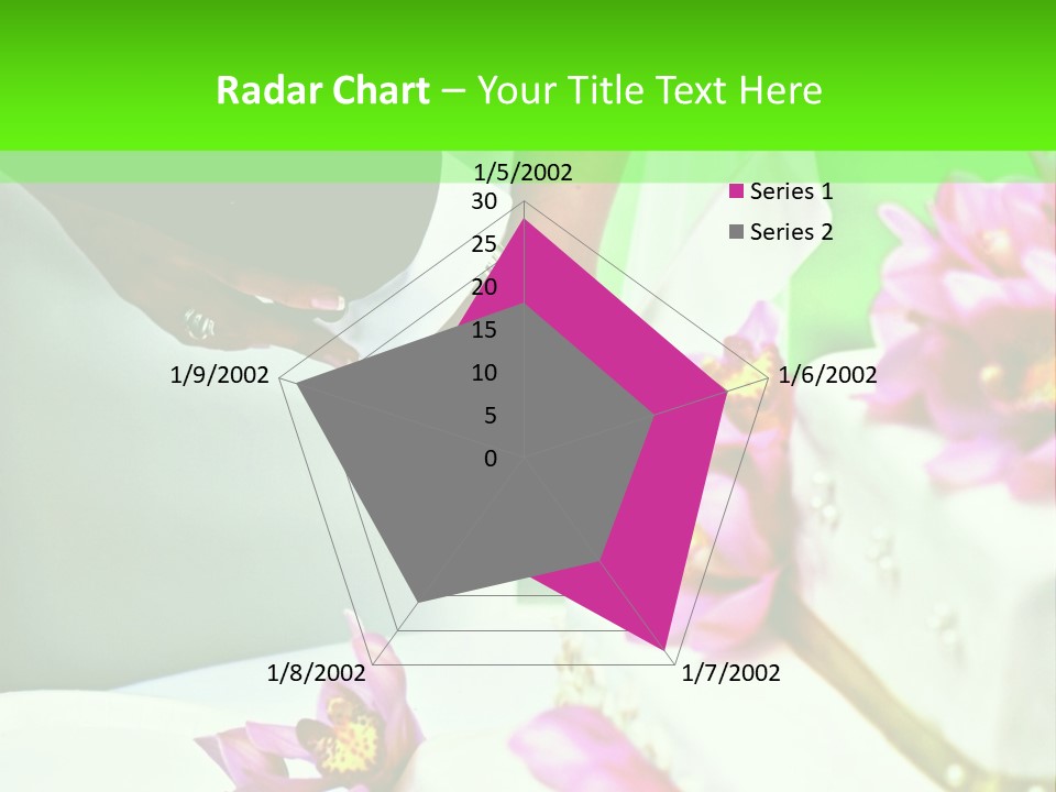 A Bride And Groom Cutting Their Wedding Cake PowerPoint Template
