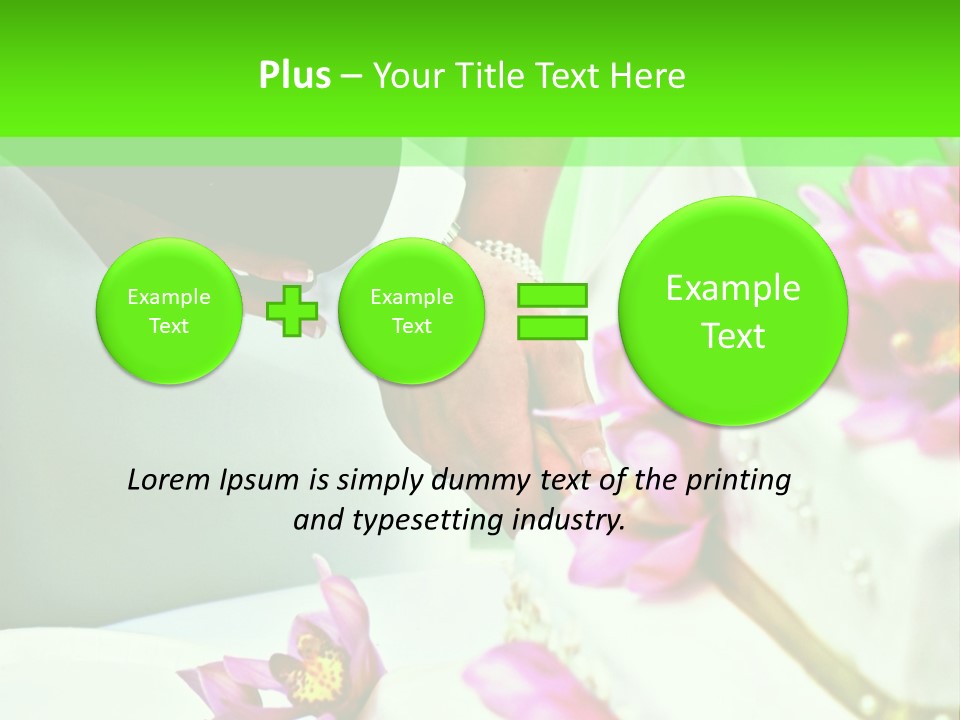 A Bride And Groom Cutting Their Wedding Cake PowerPoint Template