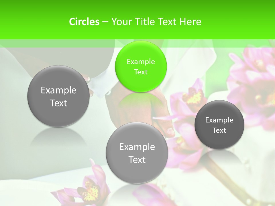 A Bride And Groom Cutting Their Wedding Cake PowerPoint Template