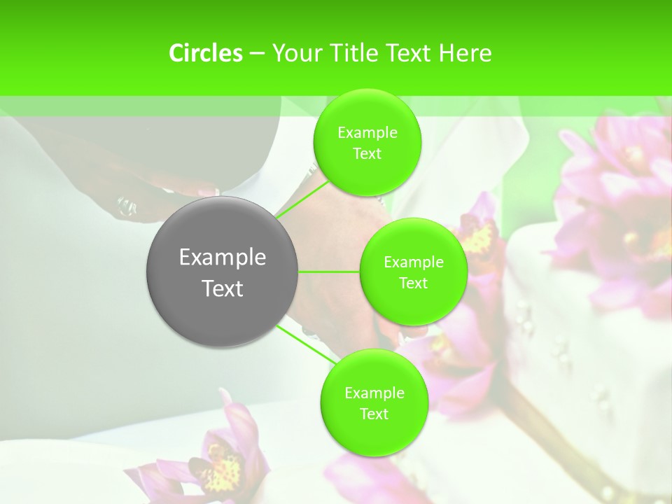 A Bride And Groom Cutting Their Wedding Cake PowerPoint Template