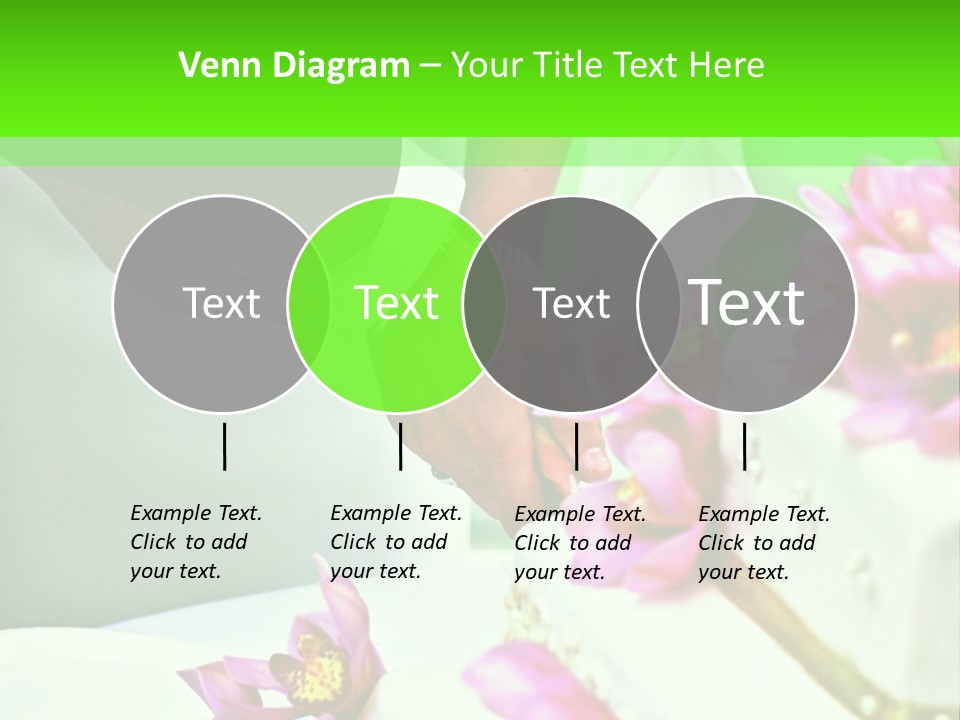 A Bride And Groom Cutting Their Wedding Cake PowerPoint Template