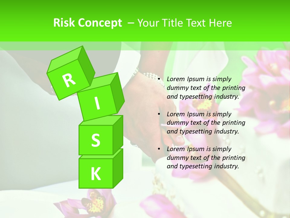 A Bride And Groom Cutting Their Wedding Cake PowerPoint Template