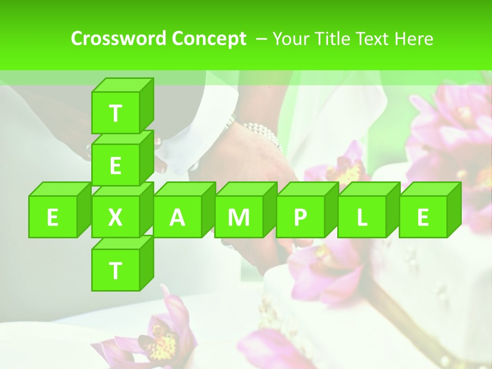 A Bride And Groom Cutting Their Wedding Cake PowerPoint Template