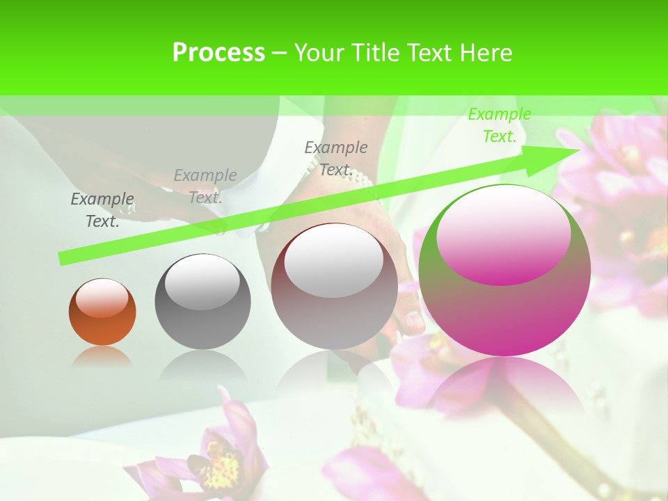 A Bride And Groom Cutting Their Wedding Cake PowerPoint Template