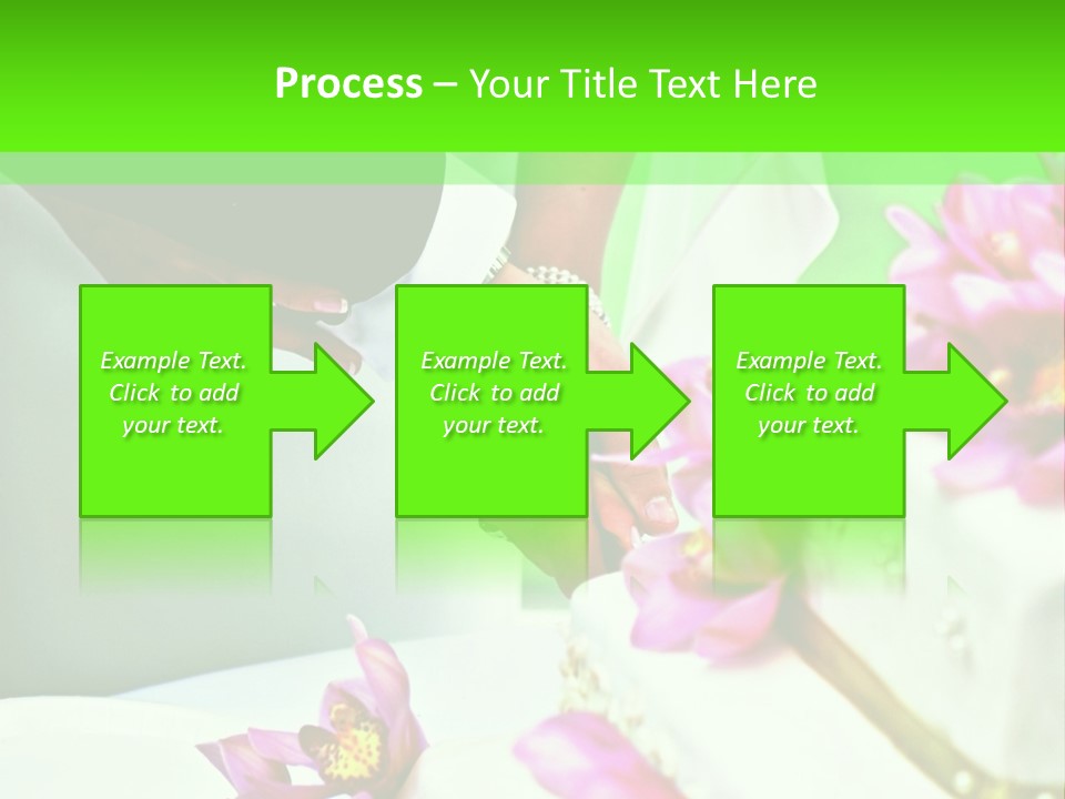 A Bride And Groom Cutting Their Wedding Cake PowerPoint Template