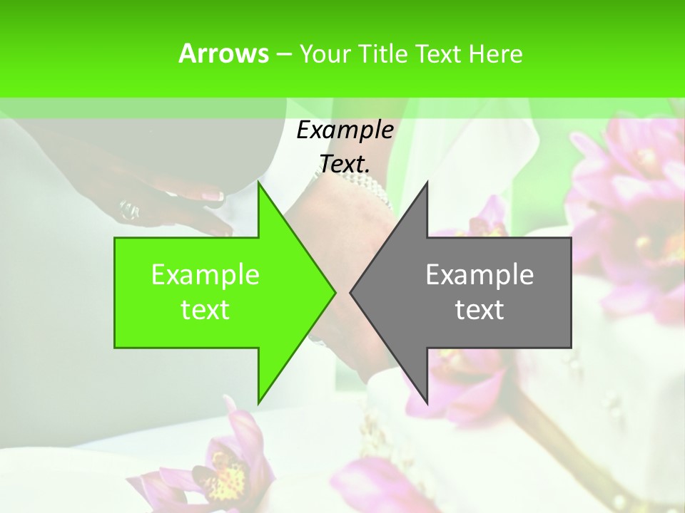 A Bride And Groom Cutting Their Wedding Cake PowerPoint Template