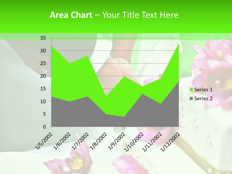 A Bride And Groom Cutting Their Wedding Cake PowerPoint Template