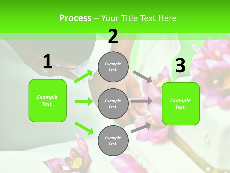 A Bride And Groom Cutting Their Wedding Cake PowerPoint Template