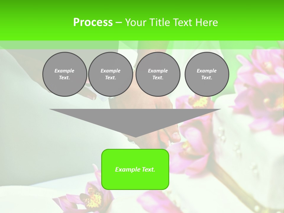 A Bride And Groom Cutting Their Wedding Cake PowerPoint Template