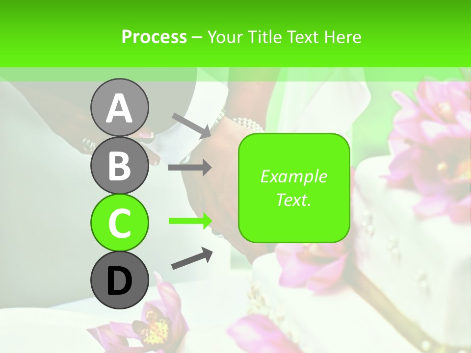 A Bride And Groom Cutting Their Wedding Cake PowerPoint Template