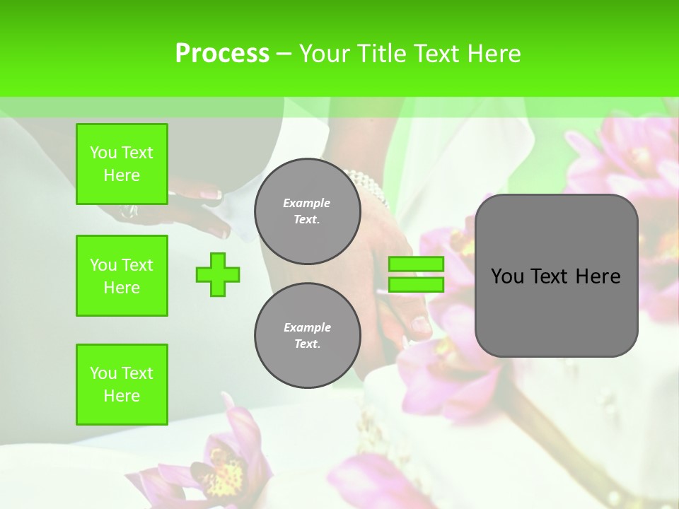 A Bride And Groom Cutting Their Wedding Cake PowerPoint Template