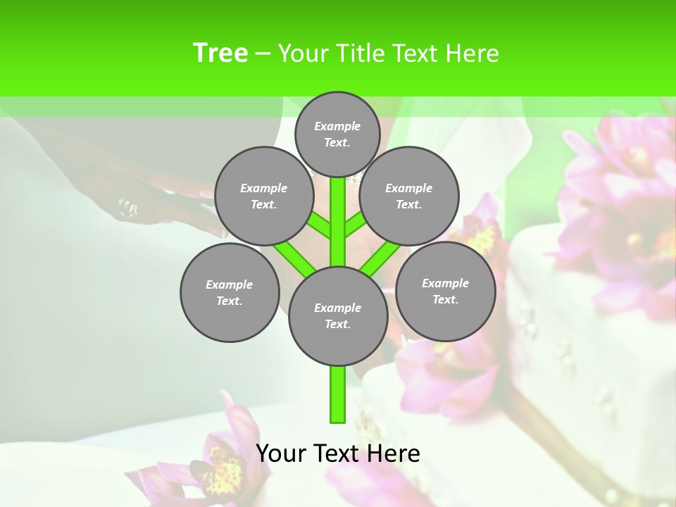 A Bride And Groom Cutting Their Wedding Cake PowerPoint Template