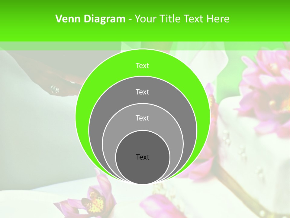 A Bride And Groom Cutting Their Wedding Cake PowerPoint Template