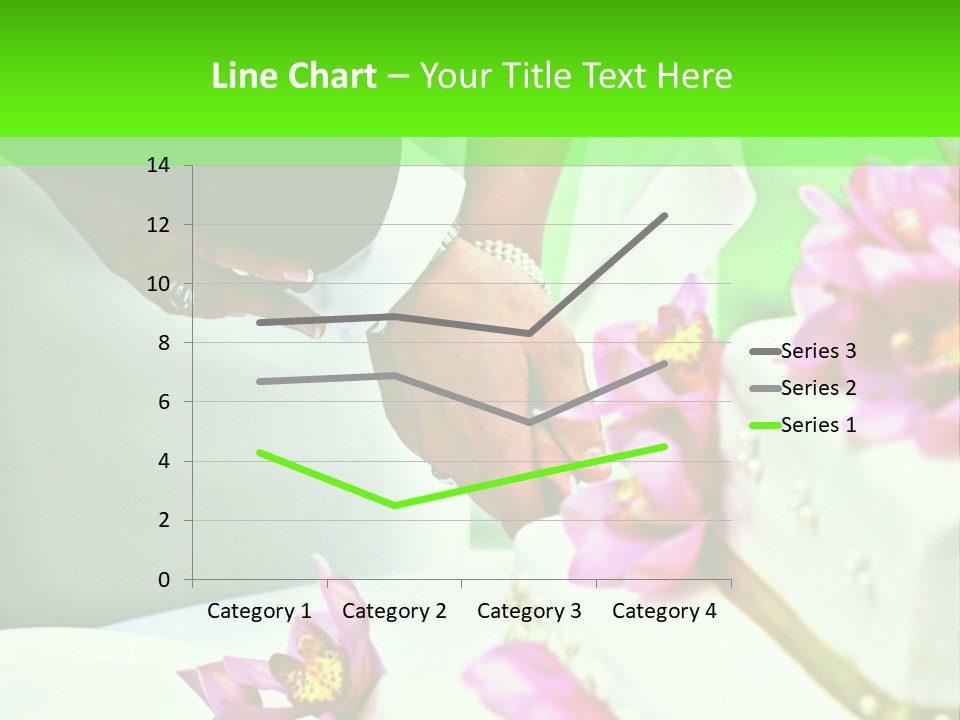 A Bride And Groom Cutting Their Wedding Cake PowerPoint Template