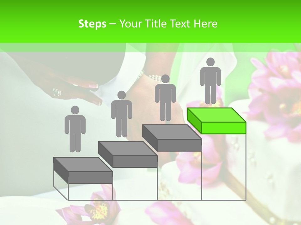 A Bride And Groom Cutting Their Wedding Cake PowerPoint Template