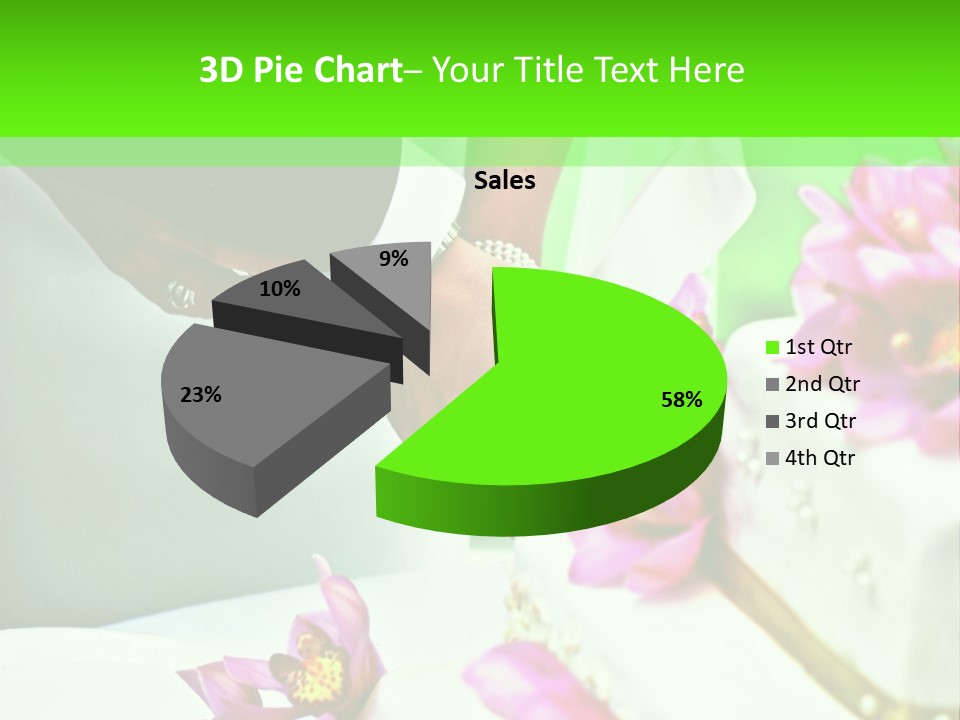 A Bride And Groom Cutting Their Wedding Cake PowerPoint Template