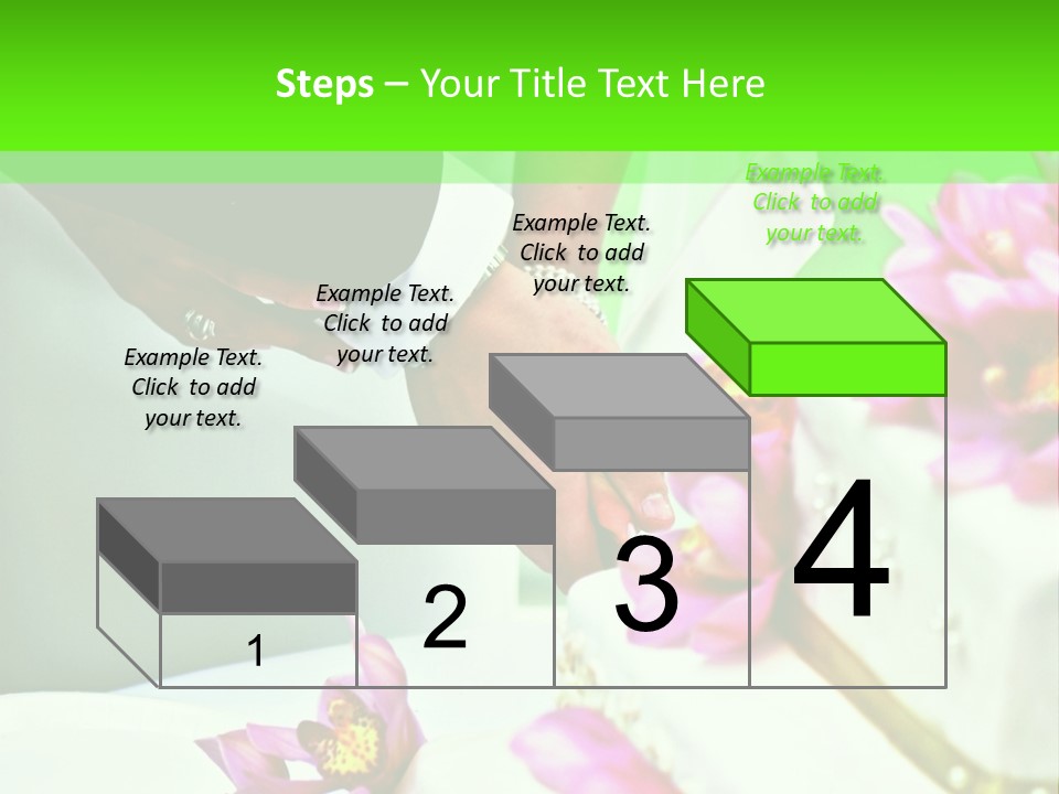 A Bride And Groom Cutting Their Wedding Cake PowerPoint Template