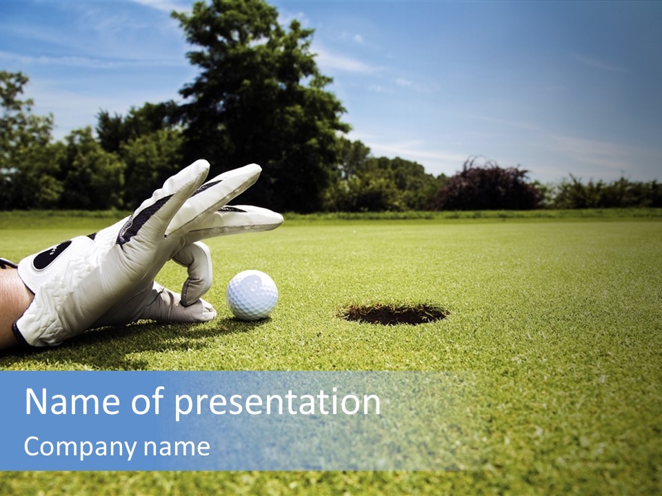A Person Laying On The Ground With A Golf Ball PowerPoint Template