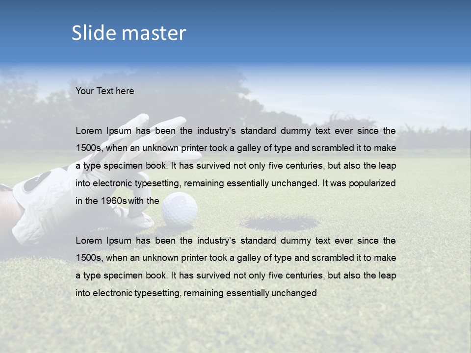 A Person Laying On The Ground With A Golf Ball PowerPoint Template