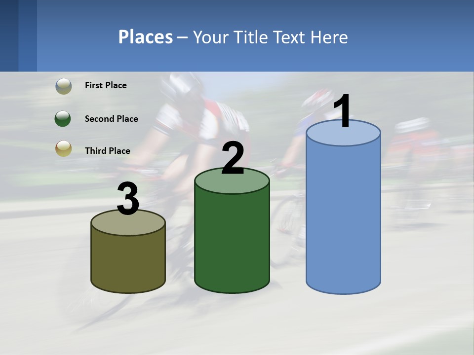 A Group Of People Riding Bikes Down A Street PowerPoint Template