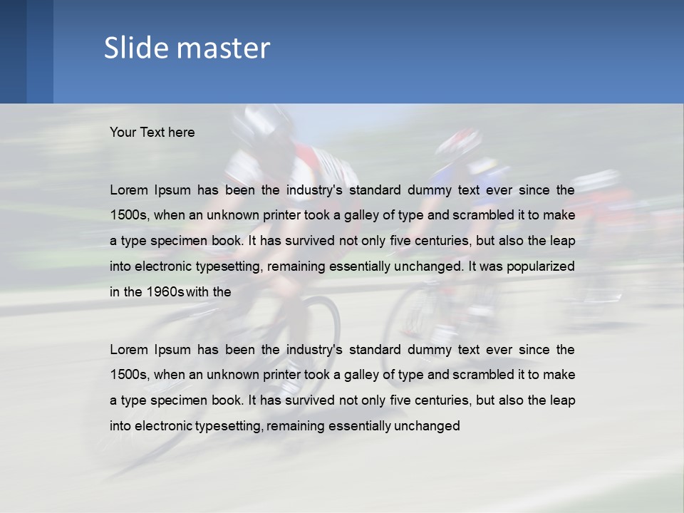 A Group Of People Riding Bikes Down A Street PowerPoint Template