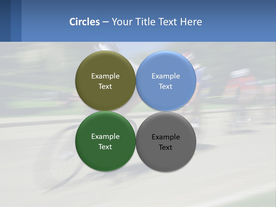 A Group Of People Riding Bikes Down A Street PowerPoint Template