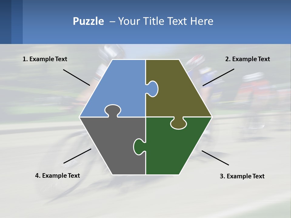 A Group Of People Riding Bikes Down A Street PowerPoint Template