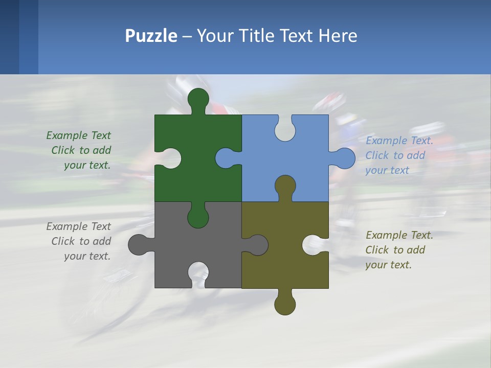 A Group Of People Riding Bikes Down A Street PowerPoint Template