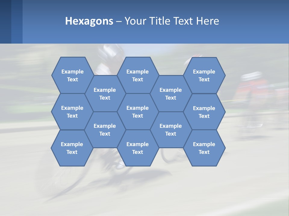 A Group Of People Riding Bikes Down A Street PowerPoint Template