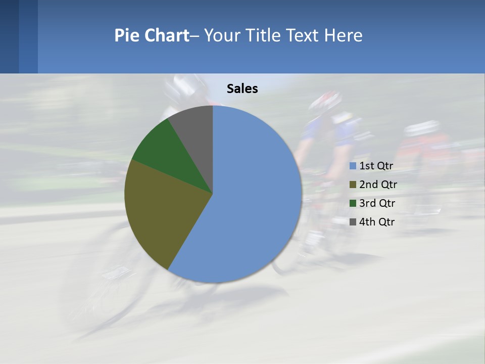A Group Of People Riding Bikes Down A Street PowerPoint Template