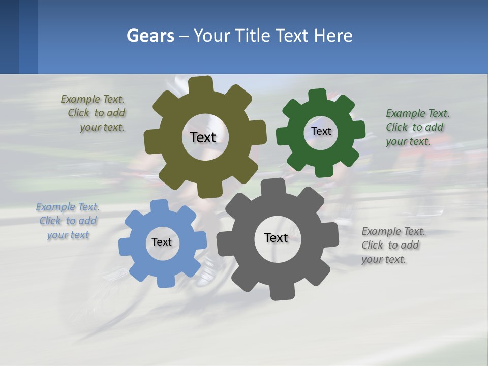 A Group Of People Riding Bikes Down A Street PowerPoint Template