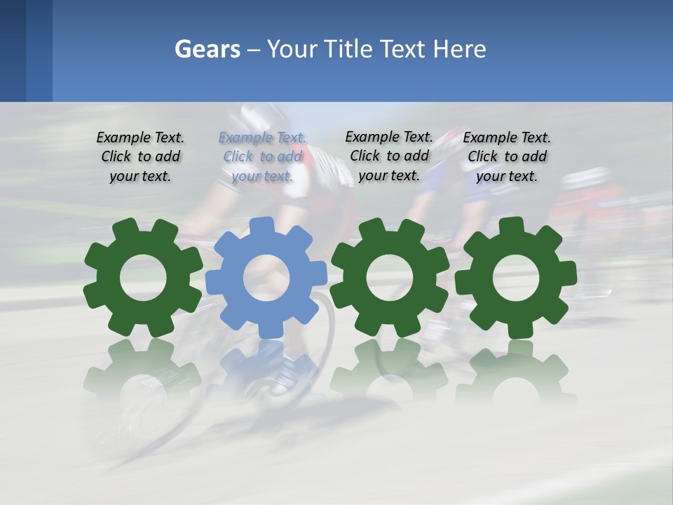 A Group Of People Riding Bikes Down A Street PowerPoint Template