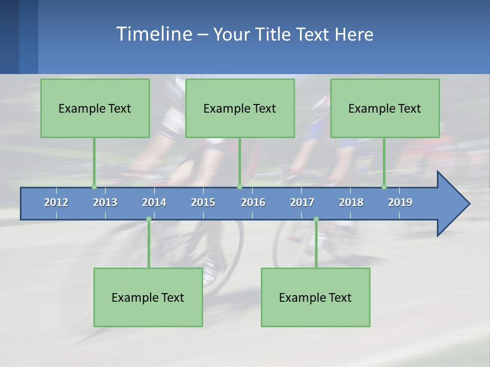 A Group Of People Riding Bikes Down A Street PowerPoint Template