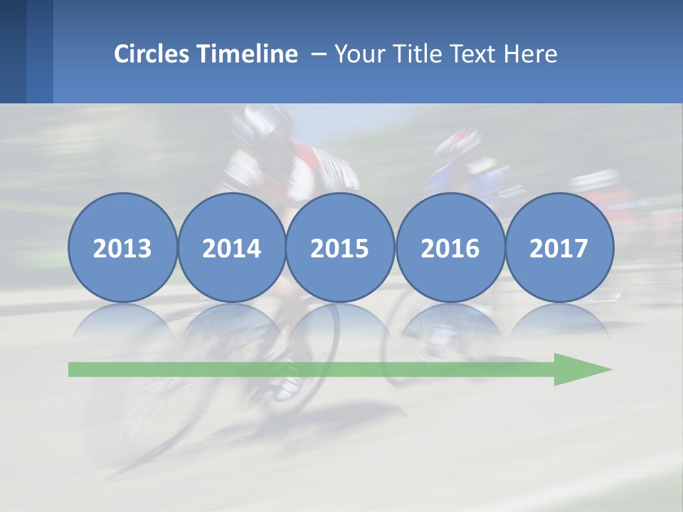 A Group Of People Riding Bikes Down A Street PowerPoint Template