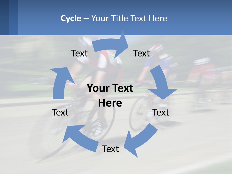 A Group Of People Riding Bikes Down A Street PowerPoint Template