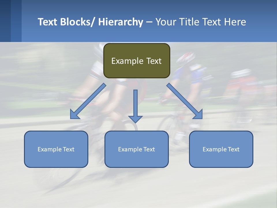 A Group Of People Riding Bikes Down A Street PowerPoint Template